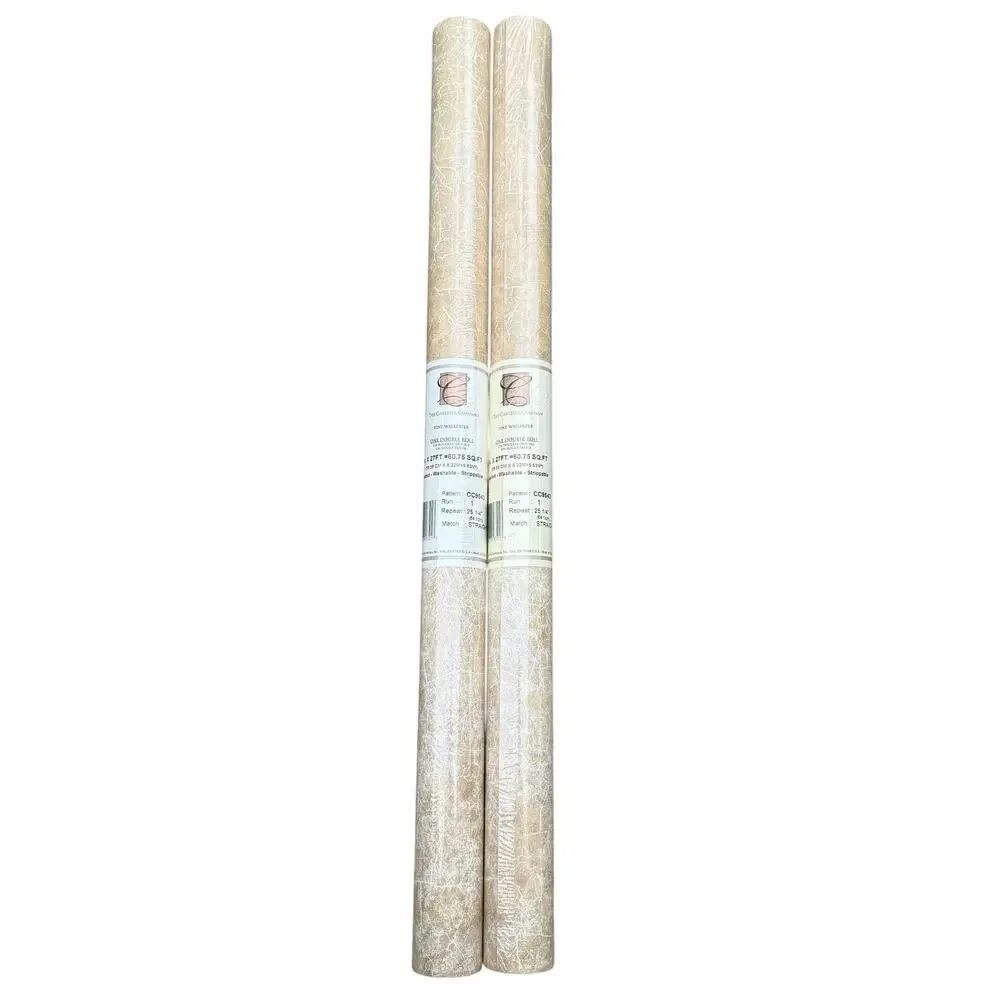 Carlisle Company Wallpaper Beige White Crackle Style CC9543 One Roll NEW 9 yards